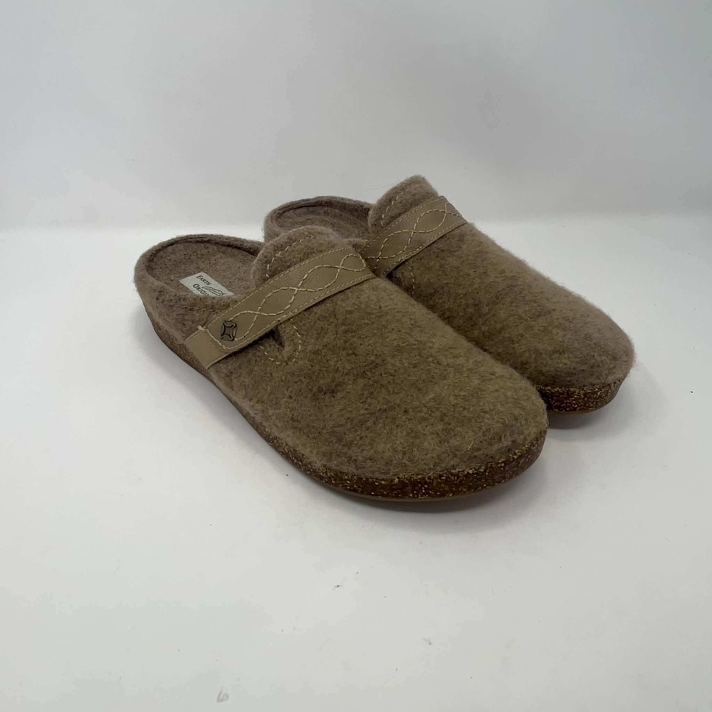 Earth Origins Janet Taupe Wool Mules Clogs Comfort Shoes Womens 11M Minimalist